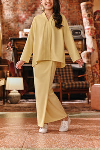 The Akar Kita Folded Skirt - Mellow Yellow