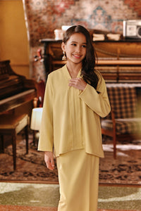 The Akar Kita Kebaya Top - Mellow Yellow