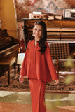 The Akar Kita Kebaya Top - Mandarin Red