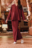 The Akar Kita Folded Skirt - Burgundy