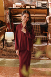 The Akar Kita Kebaya Top - Burgundy