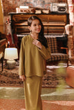 The Akar Kita Kedah Blouse Top - Butter Olive