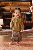 The Akar Kita Babies Folded Skirt - Evergreen Grid