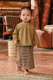 The Akar Kita Babies Folded Skirt - Evergreen Grid