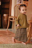 The Akar Kita Babies Folded Skirt - Evergreen Grid