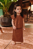 The Akar Kita Babies Kurung Raglan Top - Brownflux