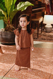 The Akar Kita Babies Kurung Raglan Top - Brownflux