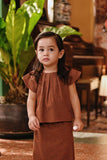 The Akar Kita Babies Kurung Raglan Top - Brownflux