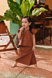 The Akar Kita Babies Kurung Raglan Top - Brownflux