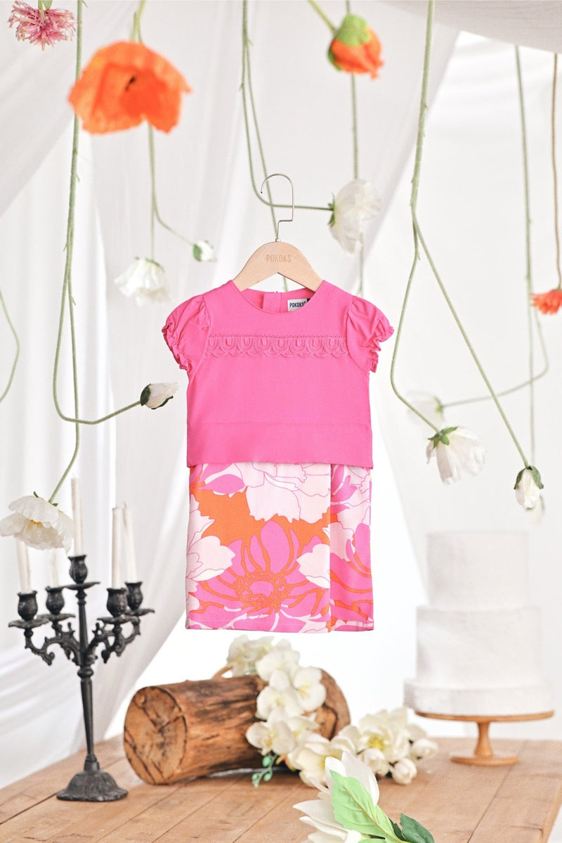 The Mimpian Babies Kurung - Fuchsia Pink
