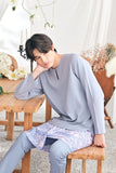 The Mimpian Men Kurta - Light Pigeon Blue