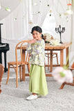 The Mimpian Ruffle Wide Skirt - Tea Green