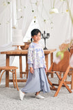 The Mimpian Ruffle Wide Skirt - Light Pigeon Blue