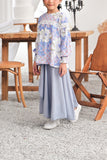 The Mimpian Ruffle Wide Skirt - Light Pigeon Blue