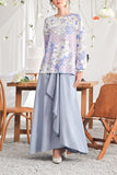 The Mimpian Women Ruffle Wide Skirt - Light Pigeon Blue