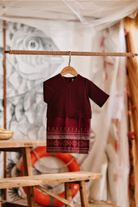 The Harbour Babies Kurung - Burgundy Bloom