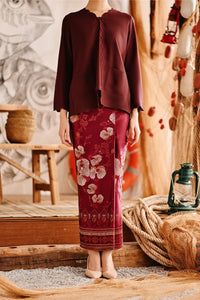 The Harbour Women Jacquard Skirt - Burgundy Bloom