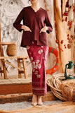 The Harbour Women Jacquard Skirt - Burgundy Bloom