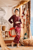 The Harbour Women Jacquard Skirt - Burgundy Bloom