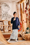 The Harbour Broderie Kurung Top - Navy Blue