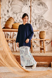 The Harbour Broderie Kurung Top - Navy Blue