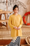 The Harbour Broderie Kurung Top - Dijon Mustard