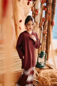 The Harbour Broderie Kurung Top - Mangosteen