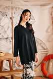 The Harbour Women Broderie Kurung Top - Black