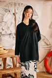 The Harbour Women Broderie Kurung Top - Black