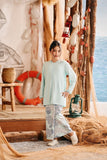 The Harbour Broderie Kurung Top - Tiffany Blue