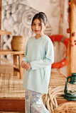 The Harbour Broderie Kurung Top - Tiffany Blue