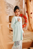 The Harbour Broderie Kurung Top - Tiffany Blue