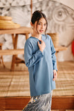 The Harbour Broderie Kurung Top - Blue West