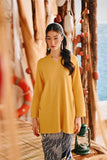 The Harbour Women Broderie Kurung Top - Dijon Mustard