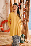 The Harbour Women Broderie Kurung Top - Dijon Mustard