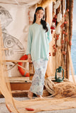 The Harbour Women Broderie Kurung Top - Tiffany Blue