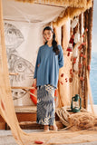 The Harbour Women Broderie Kurung Top - Blue West