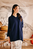 The Harbour Women Broderie Kurung Top - Navy Blue