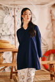 The Harbour Women Broderie Kurung Top - Navy Blue