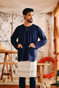 The Harbour Men Kurta - Navy Blue