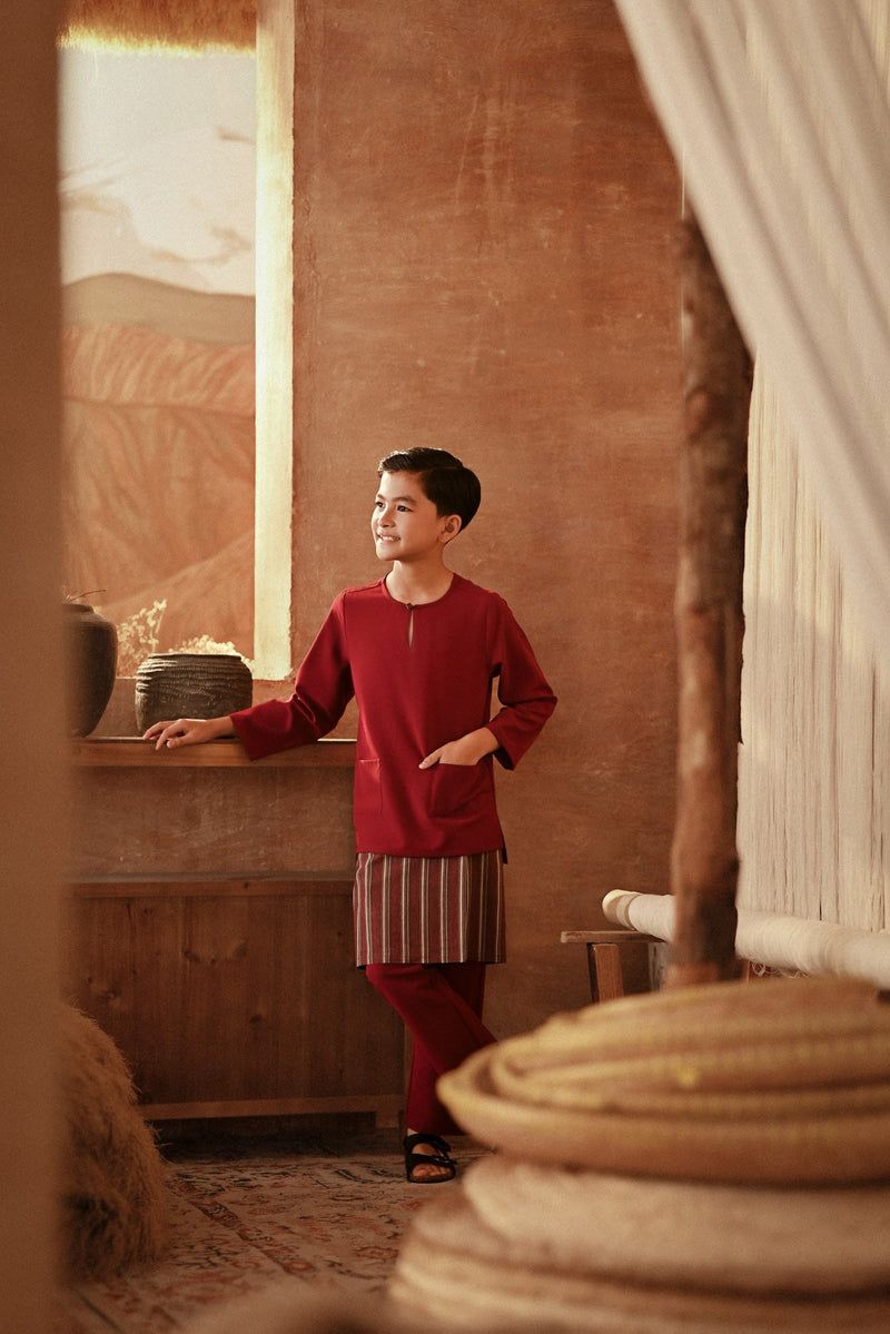 The Asal Kita Baju Melayu Teluk Belanga - Maroon