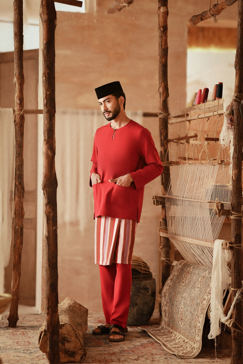 The Asal Kita Men Baju Melayu Teluk Belanga - Rumba Red