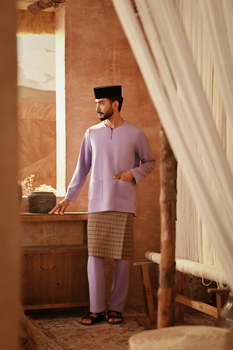 The Asal Kita Men Baju Melayu Teluk Belanga - Violet Powder