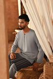 The Asal Kita Men Baju Melayu Teluk Belanga - Stone Grey
