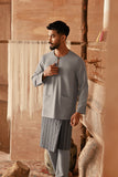 The Asal Kita Men Baju Melayu Teluk Belanga - Stone Grey