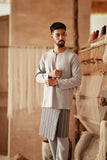 The Asal Kita Men Baju Melayu Teluk Belanga - Stone Grey