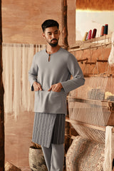 The Asal Kita Men Baju Melayu Teluk Belanga - Stone Grey
