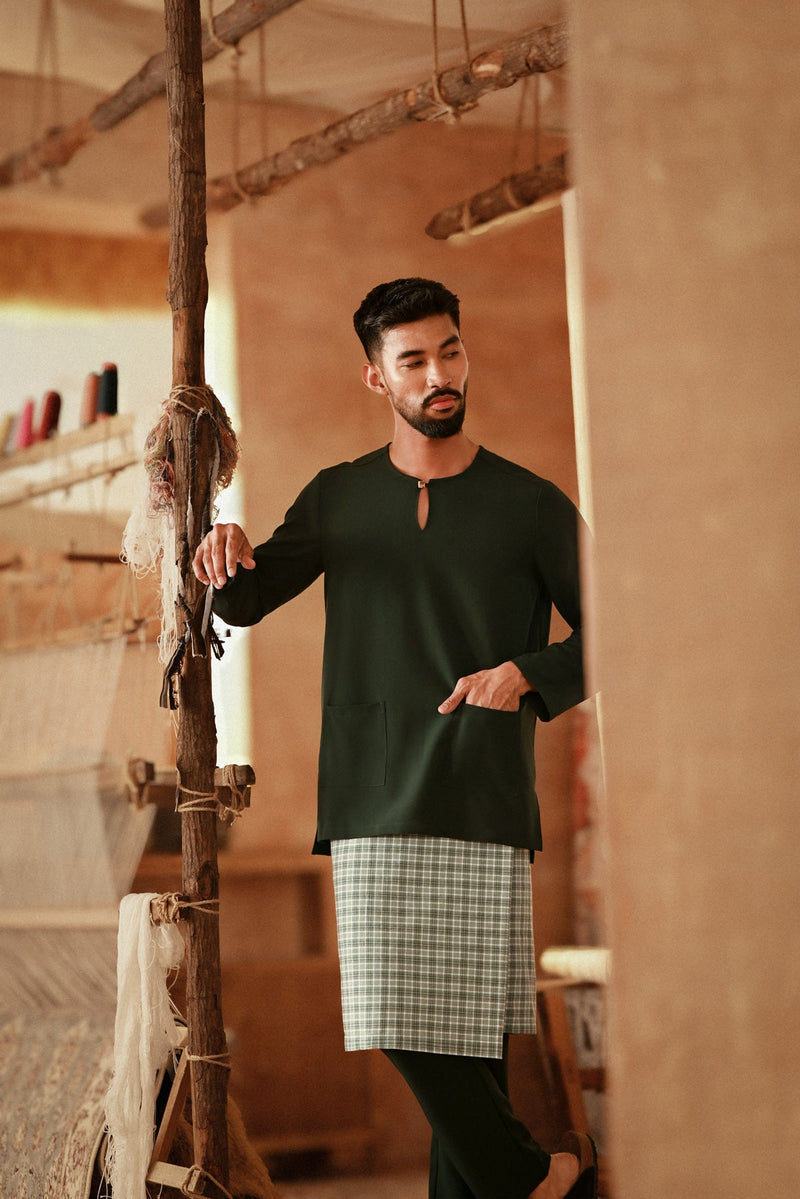 The Asal Kita Men Baju Melayu Teluk Belanga - Emerald Green