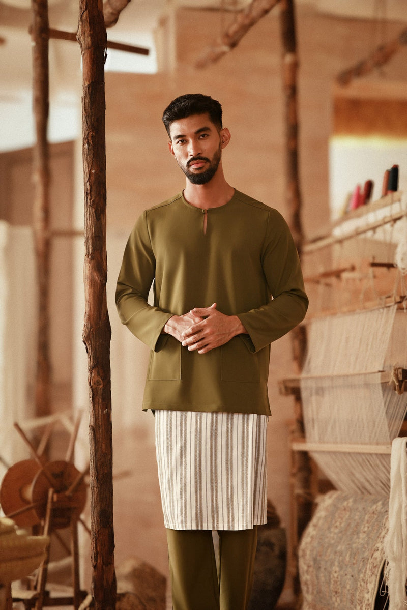 The Asal Kita Men Baju Melayu Teluk Belanga - Green Olive