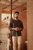 The Asal Kita Men 3/4 Sleeve Kurta - Gothic